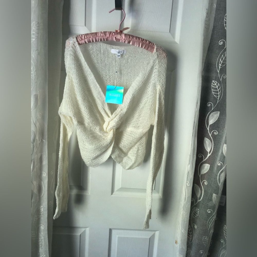New misguided twist front jumper knit sweater pullover top, size S/M